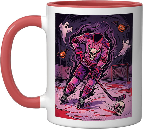 Headless Hockey Player Team Coach Spooky Scary Devil Ceramic Mug