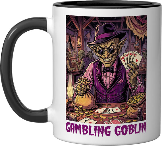 Gambling Goblin Gambler Card Player Blackjack Poker Holdem Ceramic Mug