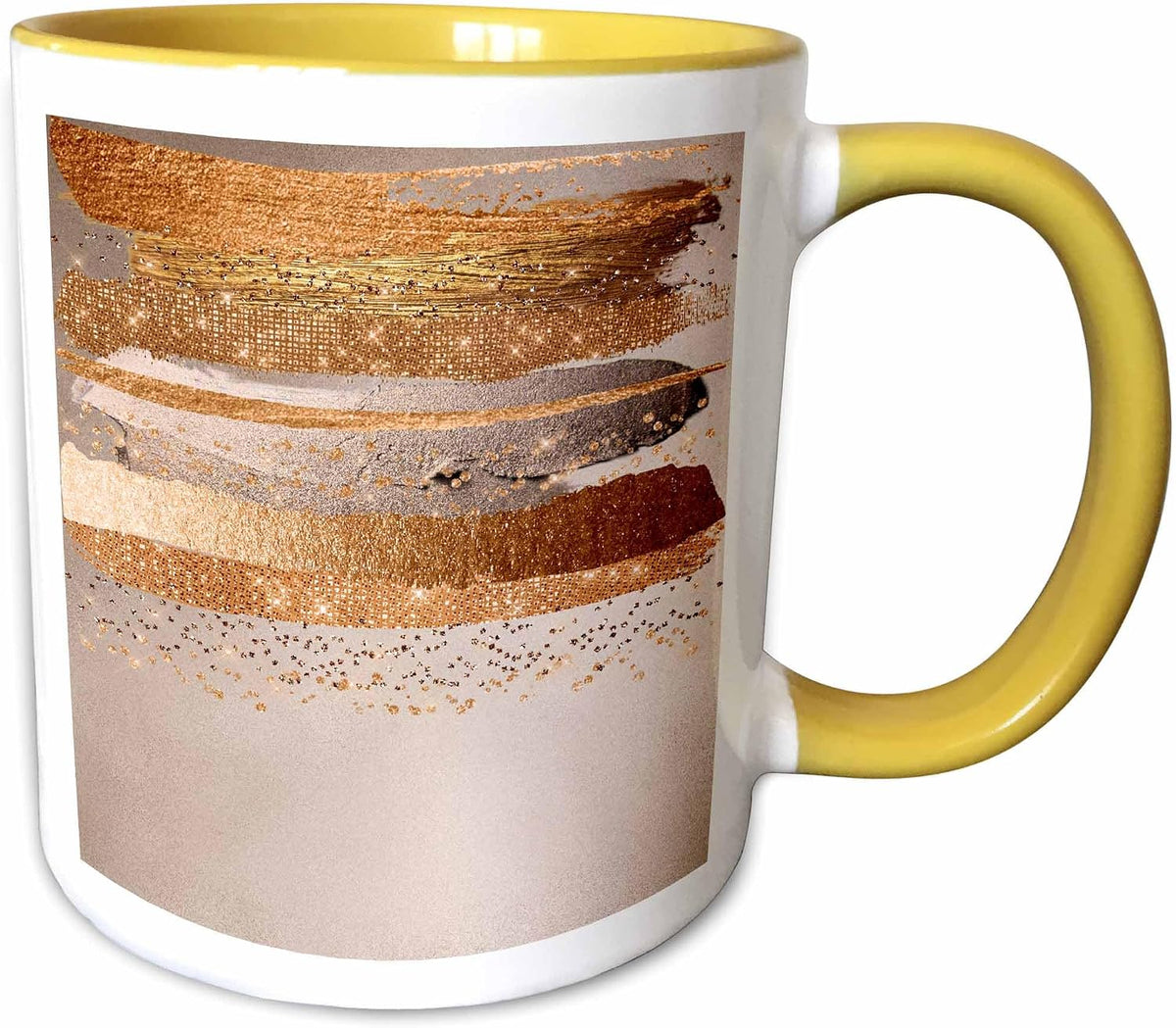 Trend Gold Copper Strokes On Shiny Elegant Ceramic Mug