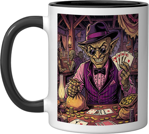 Gambler Cards Blackjack Poker Texas Holdem Scary Casino Ceramic Mug