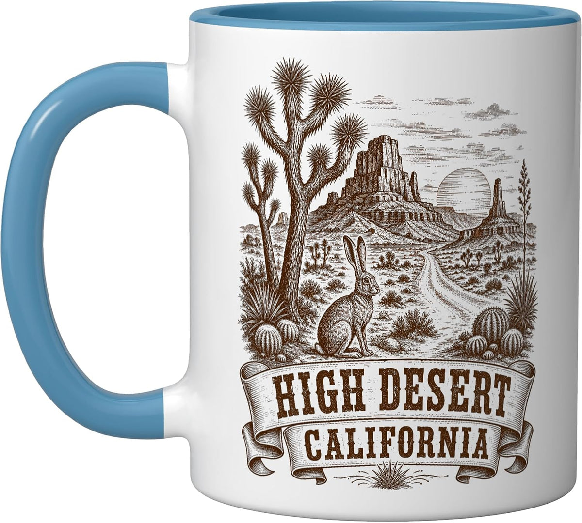High Desert California Jackrabbit Desert Scene Ceramic Mug