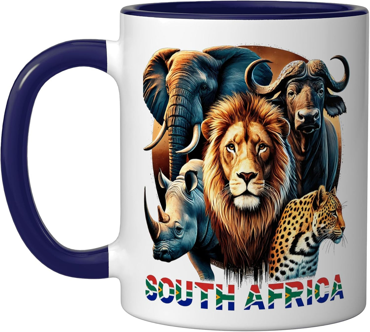 South Africa Big Five Animals Wildlife Pride Art Ceramic Mug