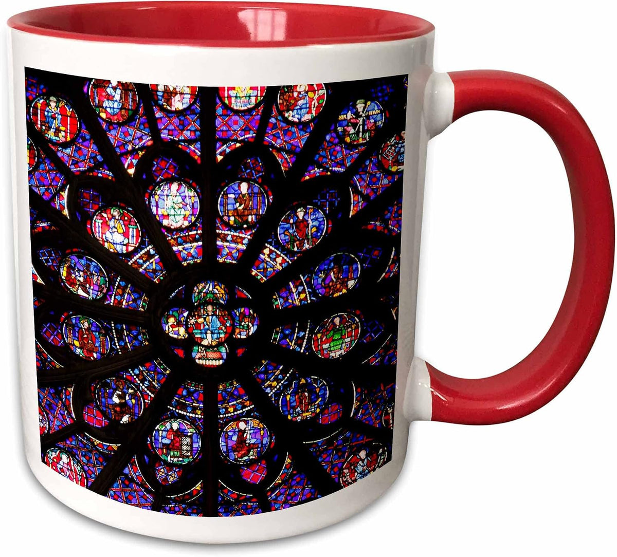 France, Paris. Stained Glass Windows Ceramic Mug