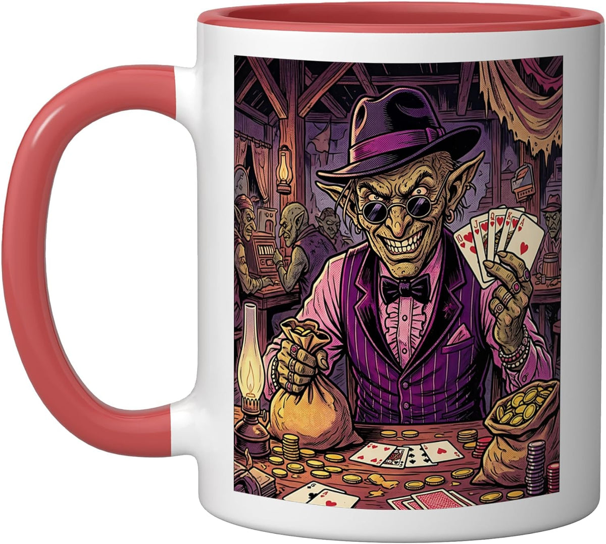 Gambler Cards Blackjack Poker Texas Holdem Scary Casino Ceramic Mug