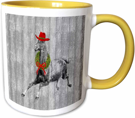 Western Barnwood Themed Wild Vintage Horse Ceramic Mug