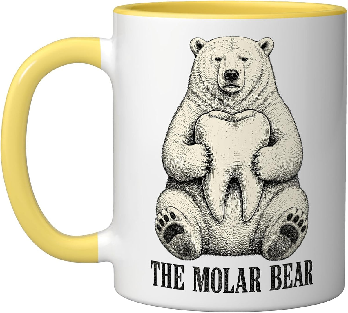 The Molar Bear Polar Bear Tooth Pun Ceramic Mug