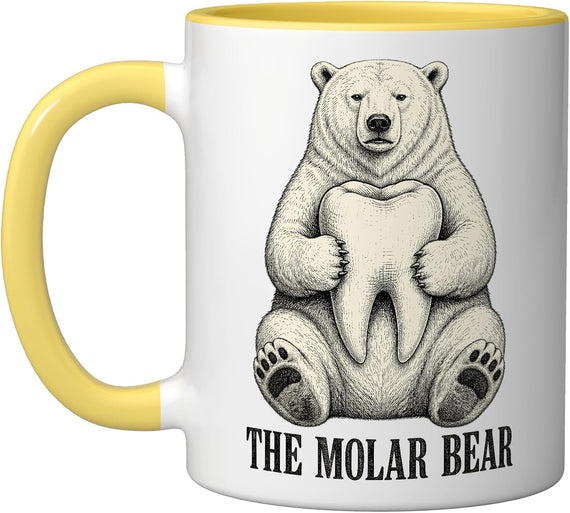 The Molar Bear Polar Bear Tooth Pun Ceramic Mug