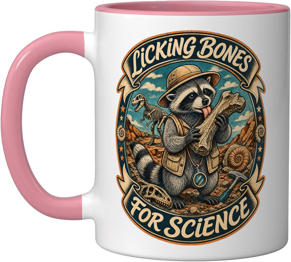 Licking Bones For Science Paleontology Geology Funny Ceramic Mug