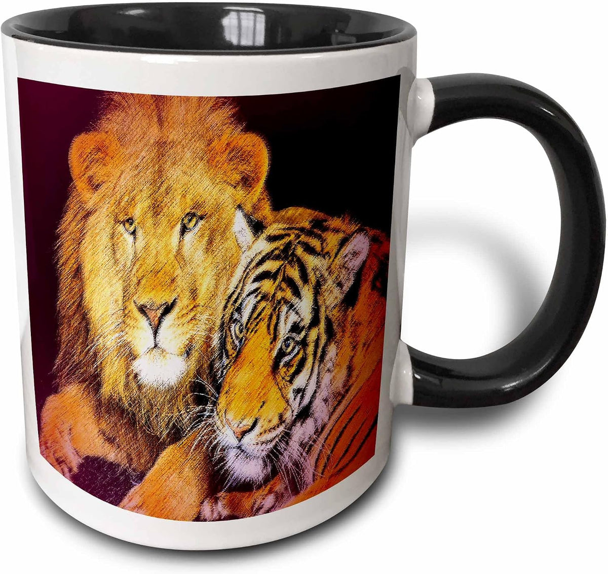 The Lion And The Tiger Designs Animal Themes Ceramic Mug
