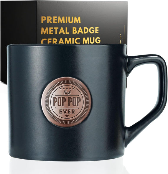 Onebttl Pop Pop Poppop Mug Golden Badge Granddaughter Ceramic Mug