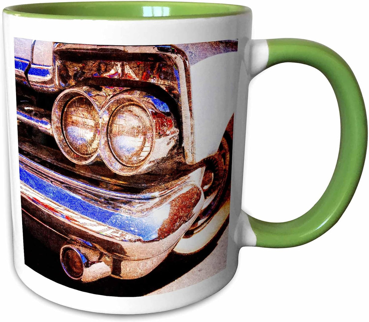 Headlights, Bumper, Front Wheel Of Vintage Ceramic Mug