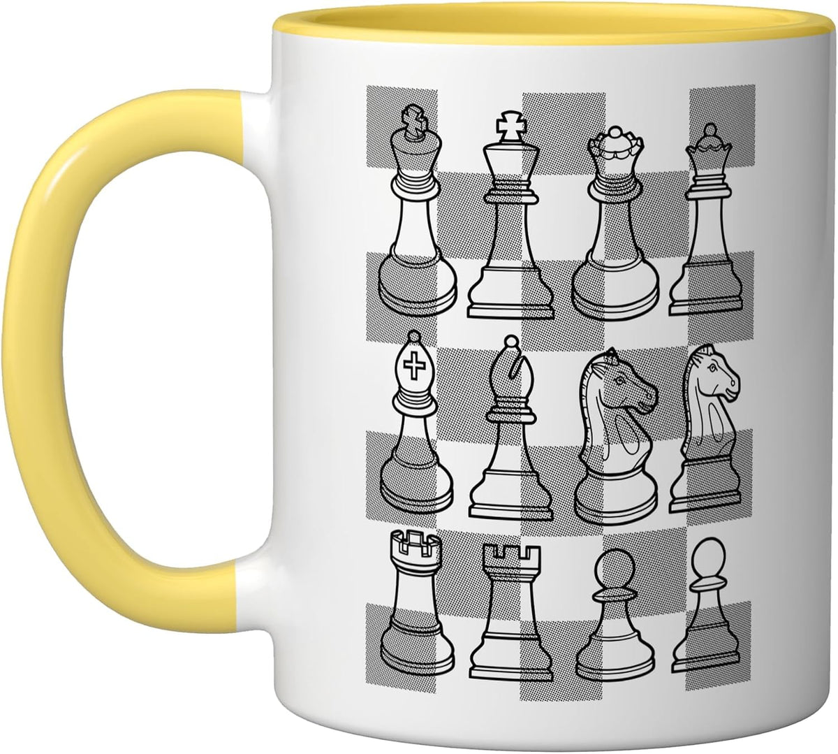 Chess Player Set Pieces Board Checkerboard Graphic Ceramic Mug