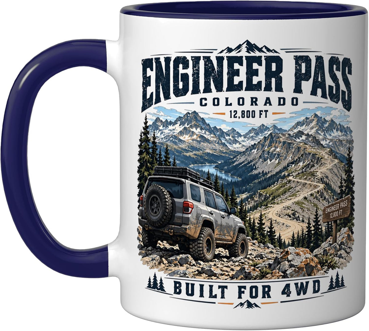 Engineer Pass Co 4wd Overlanding Mountain Adventure Design Ceramic Mug