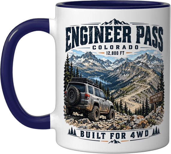 Engineer Pass Co 4wd Overlanding Mountain Adventure Design Ceramic Mug