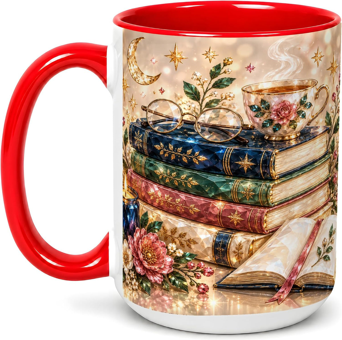Book Lover, Floral Reading Mug, Ceramic Ceramic Mug