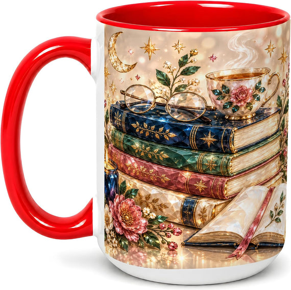 Book Lover, Floral Reading Mug, Ceramic Ceramic Mug