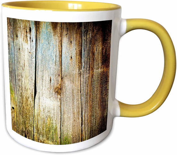 Distressed Brown Barn Wood Effect Ceramic Mug