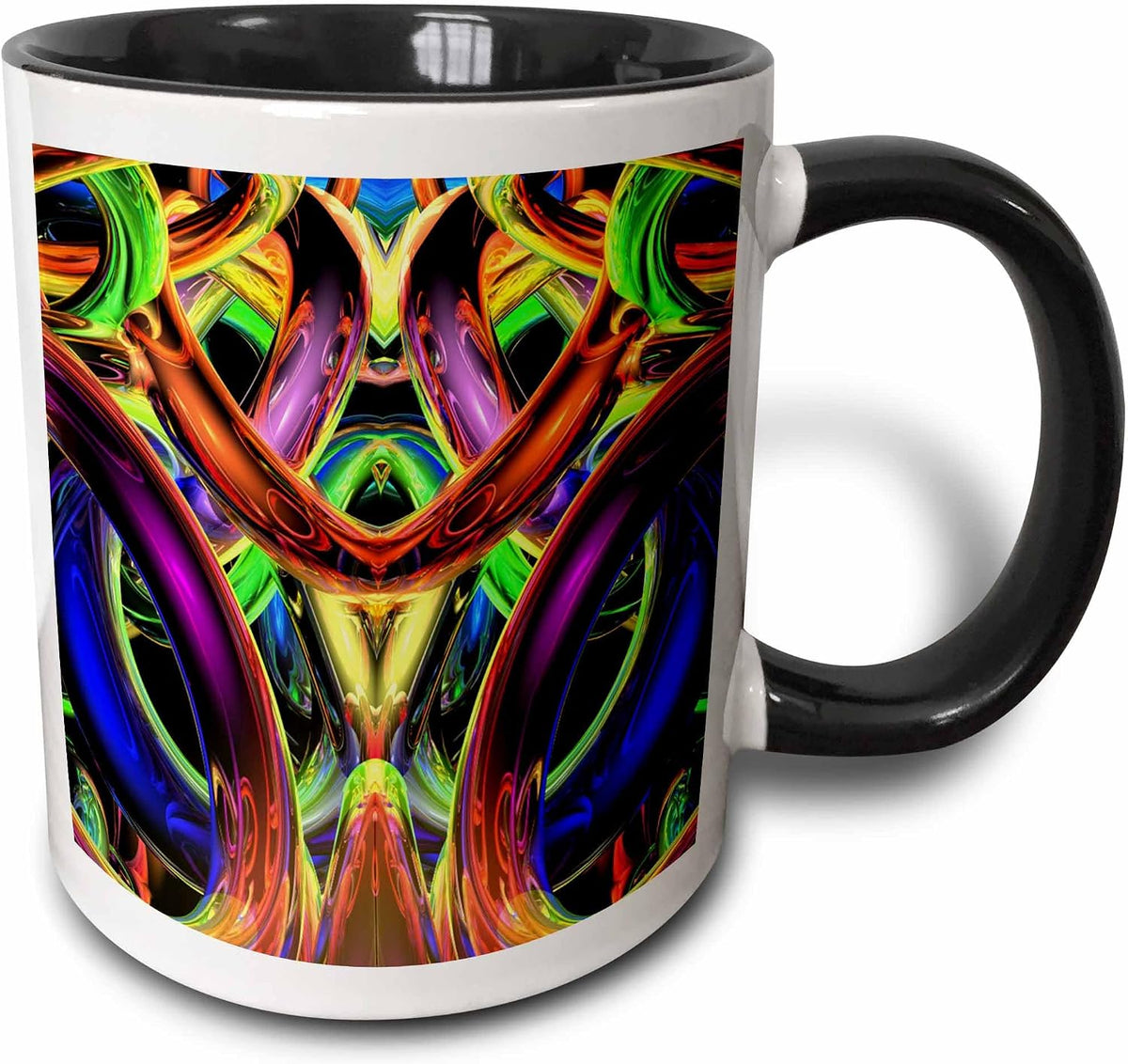 Rings Of Illumination 3 Colorful Abstract Ceramic Mug