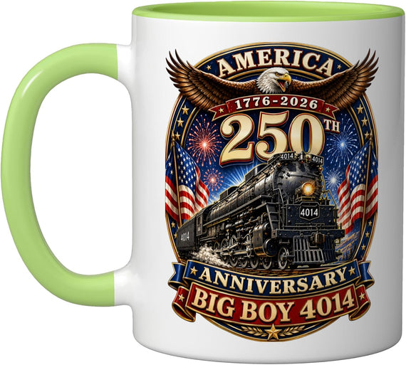 Big Boy 4014 Train Engineer Steam Train Conductor American Ceramic Mug