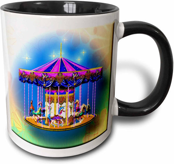Pretty Merry Go Round with Horses & Stunning Ceramic Mug