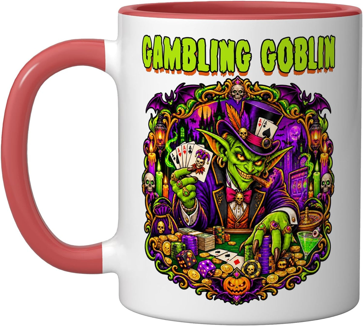 Gambling Goblin Gambler Card Player Blackjack Poker Holdem Ceramic Mug
