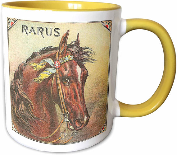 Beautiful Vintage Horse Label Ceramic Mug