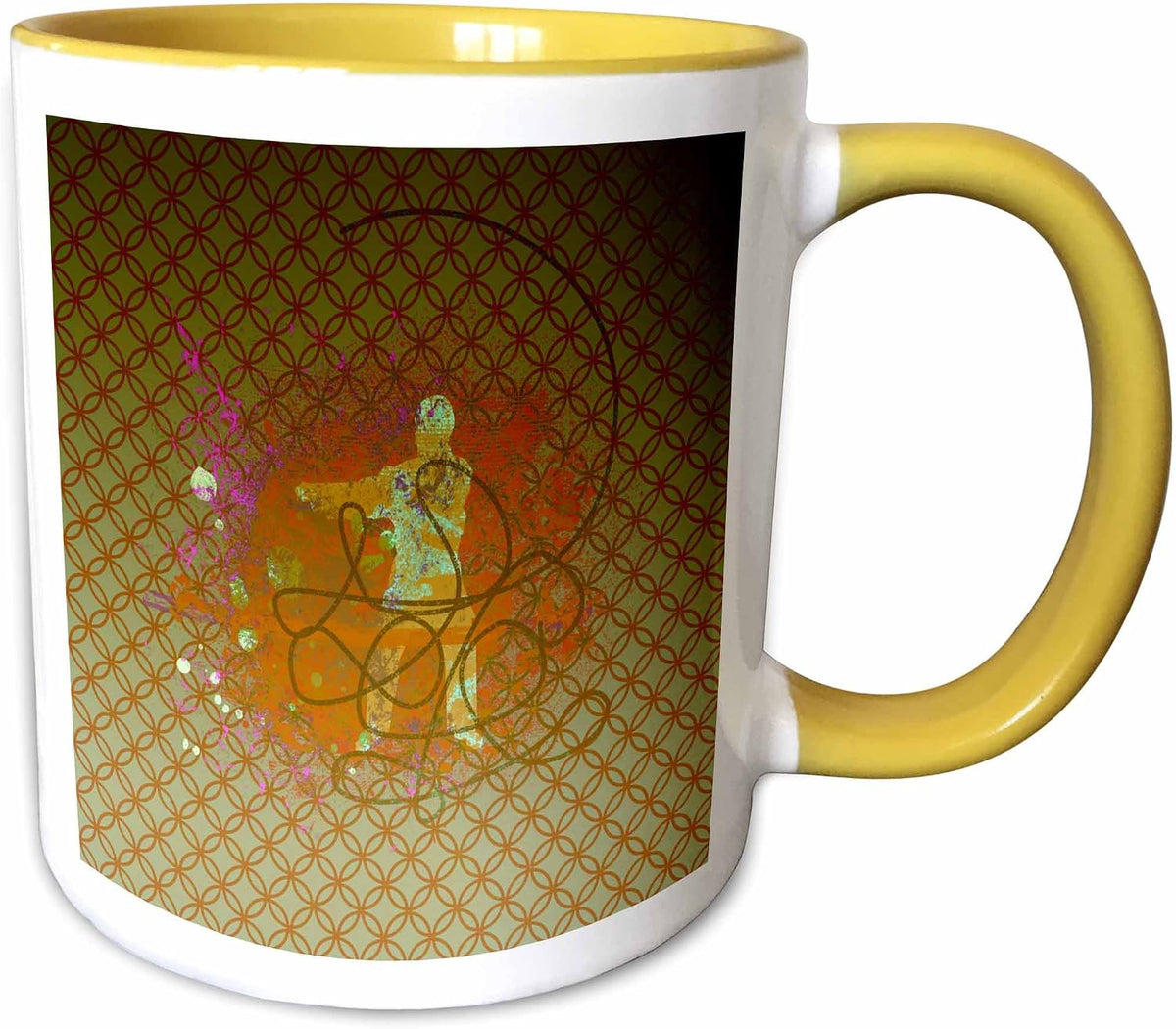 Martial Arts Man Training Collage Gold Ceramic Mug