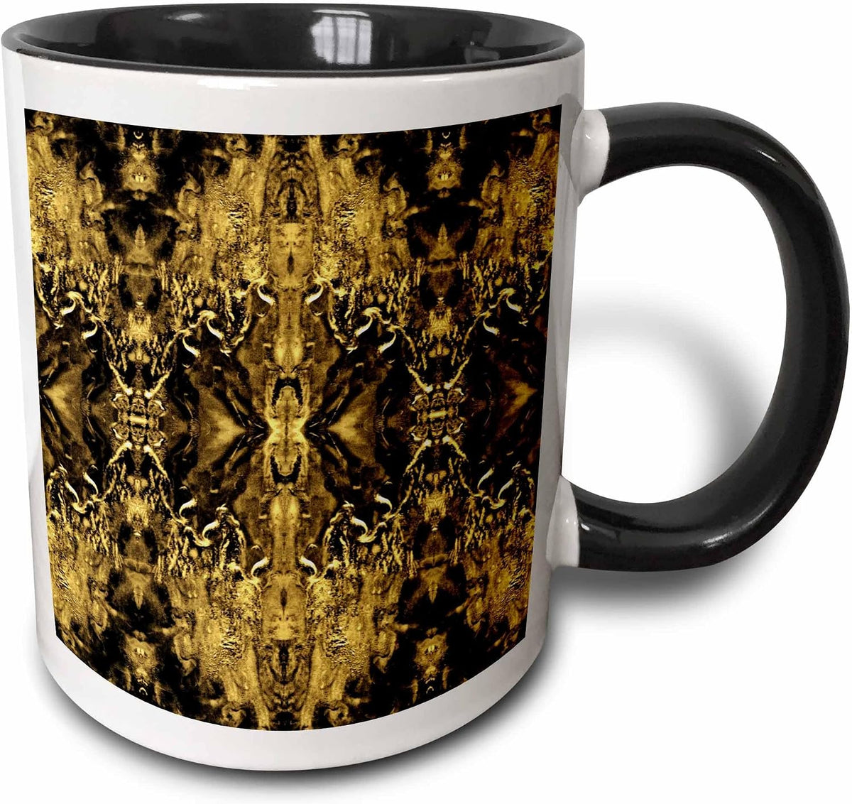 Gold Beige Brown Baroque Gothic Pattern Halloween Ceramic Mug
