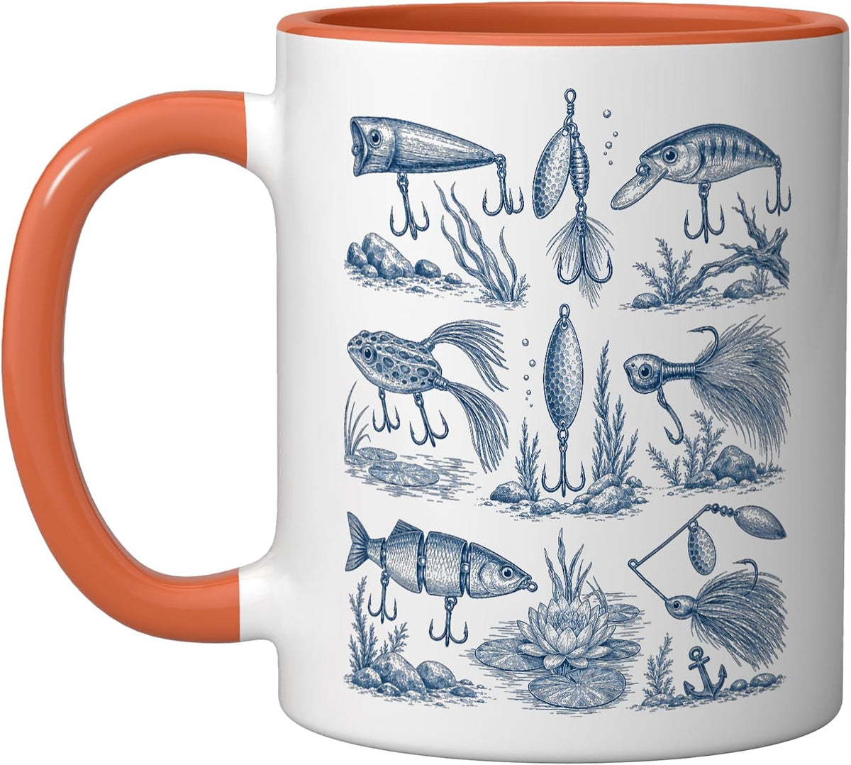 Fishing Lures Angler Tackle Ceramic Mug