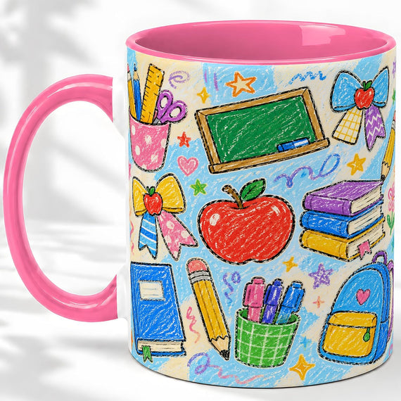 Chalkboard School Accent Mug, Ceramic Coffee For Teachers Ceramic Mug