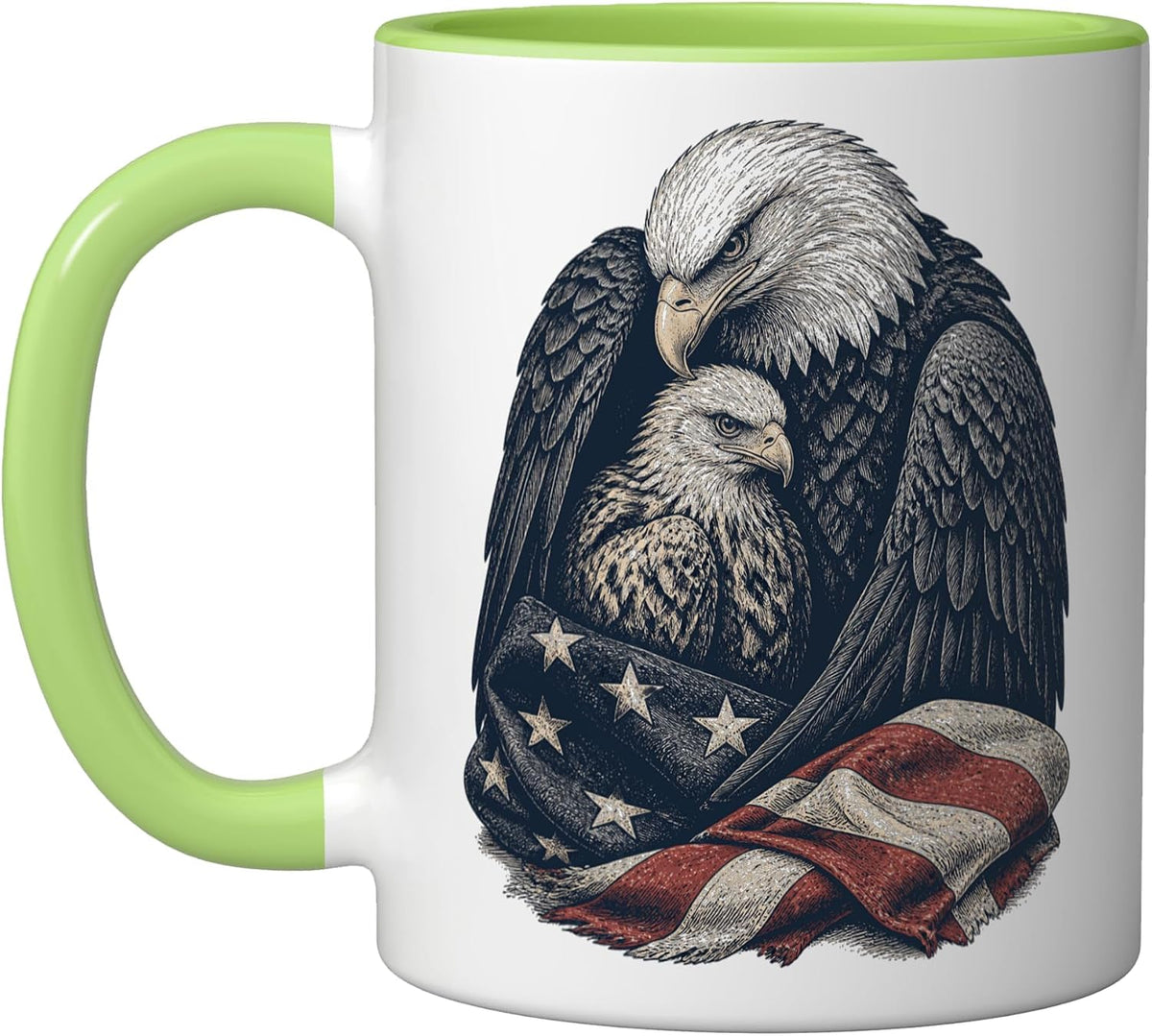 Veterans Day Patriotic Eagle Protects Child Veterans Ceramic Mug