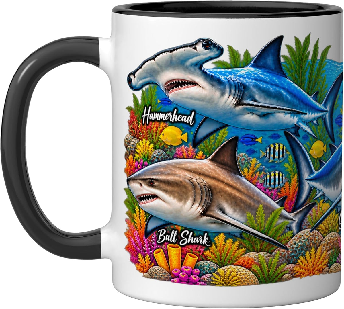 Cool Shark Species Marine Biology Ocean Life Visual Ceramic Mug