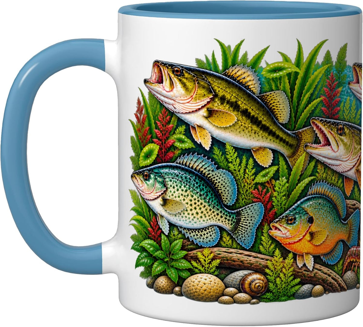 Freshwater Fish Fishing Angler Bass Walleye Muskie Trout Ceramic Mug