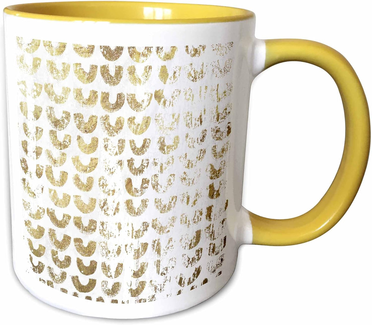 Contemporary Gold Half Circles Grunge Ceramic Mug