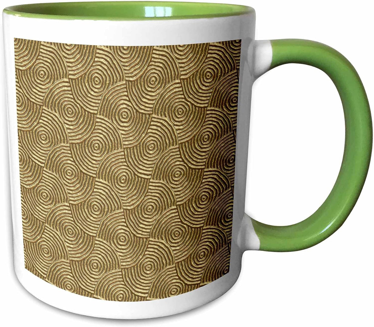 Round Shaped Golden Metal Surface Art Ceramic Mug